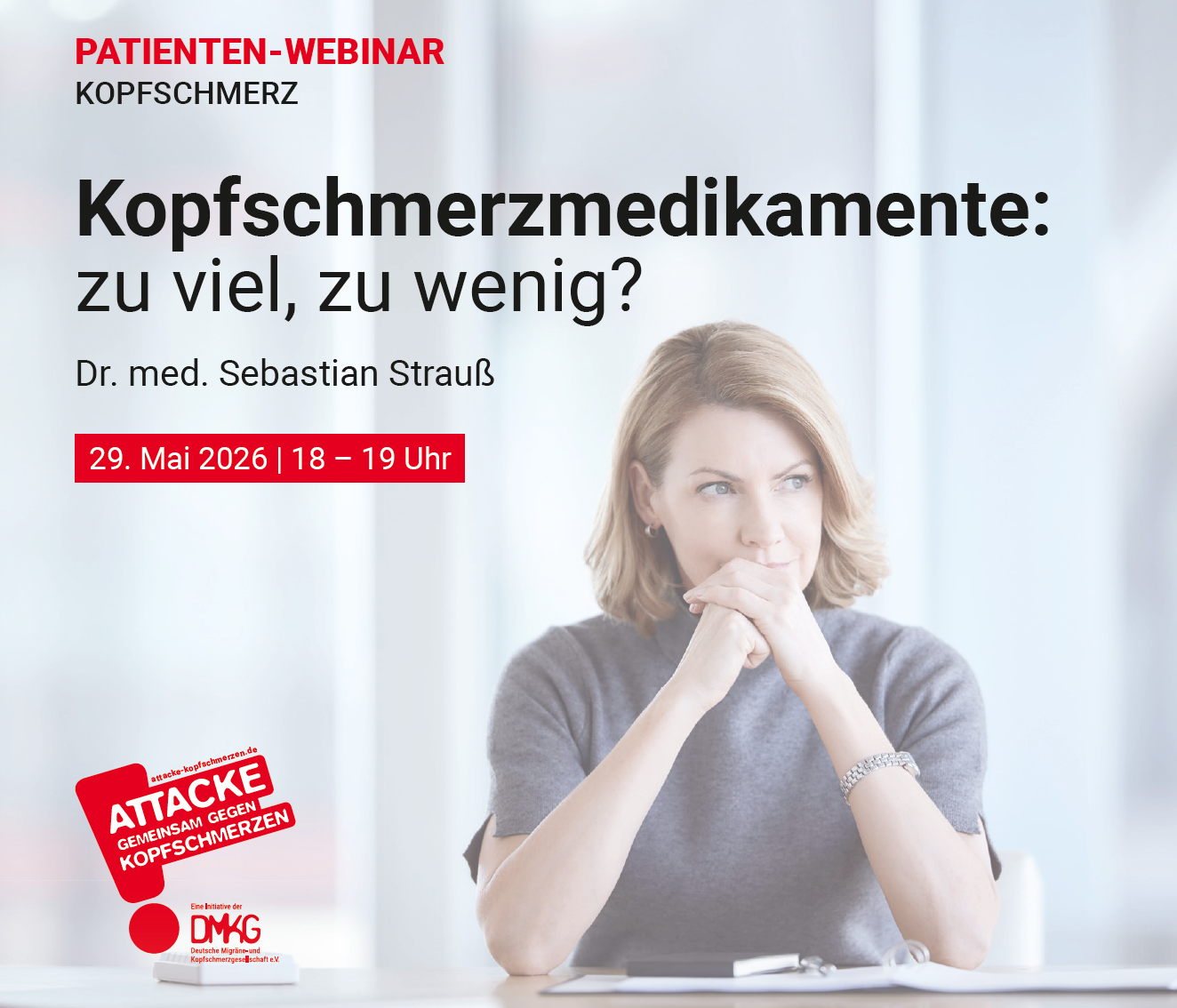 Neues Video: Patienten-Webinar „Kopfschmerzmedikamente: zu viel, zu wenig?“